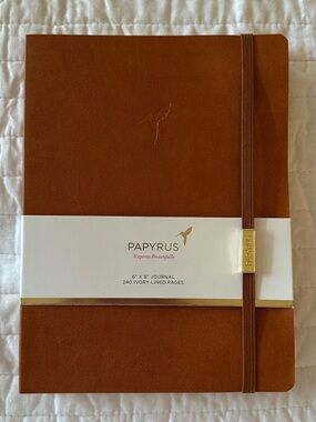 Papyrus Brown Faux Leather Journal 6x8 New 240 Lined Pages